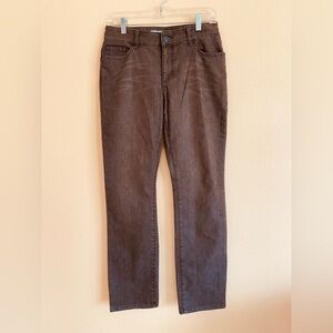 Women’s Chico Platinum Denim Brown Jeans, Slim Leg, Size 0, Stretch